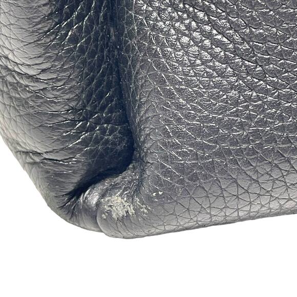 Michael Kors Trisha Black Pebbled Leather Purse Handbag Triple Gusset - Picture 12 of 13